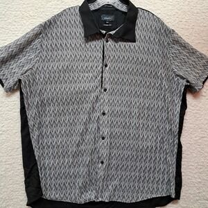 Sambuca Men's Black & White Semi Shear Button Down Size 3XL 100% Cotton